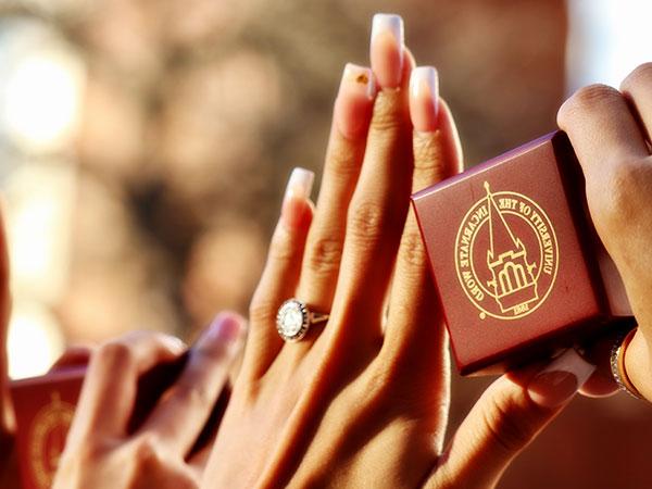 Hand with UIW ring